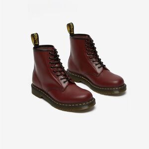 Dr. Martens Burgundy Leather Ankle Boots